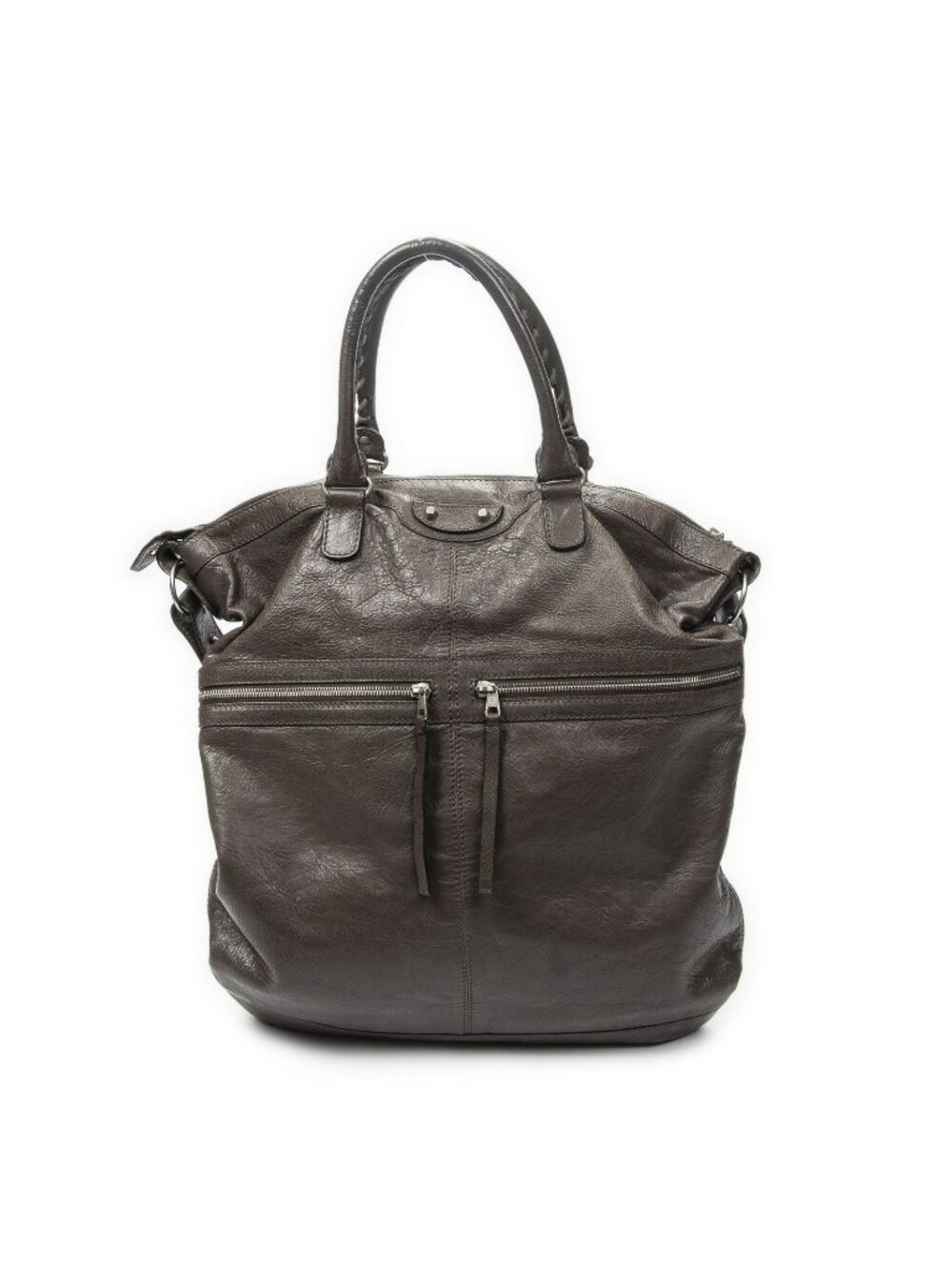 Balenciaga Classic Square Brown Distressed Calfskin Leather Shoulder Bag